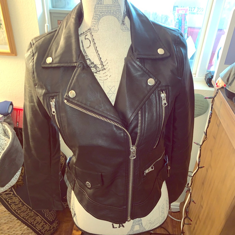 faux leather jacket